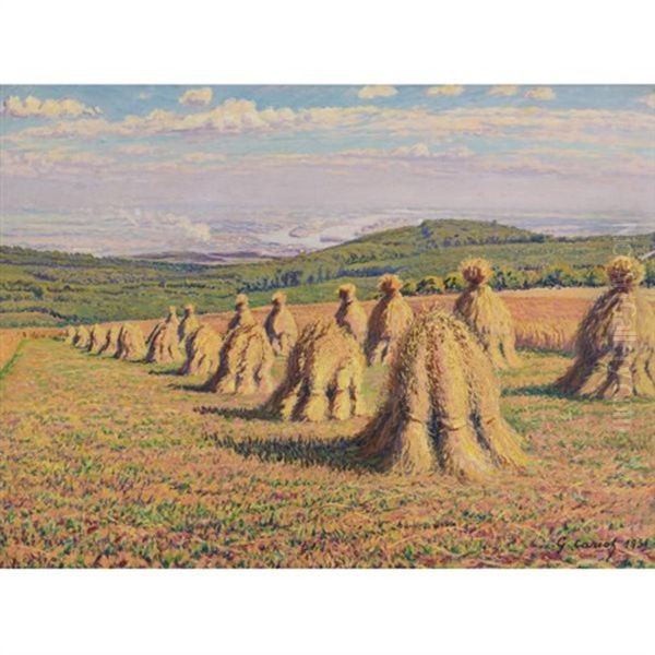 Les Meules Oil Painting by Gustave Camille Gaston Cariot
