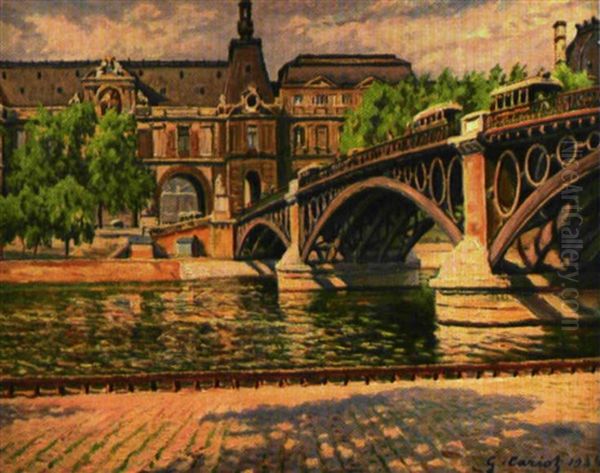 Le Pont Du Carroussel A Paris Oil Painting by Gustave Cariot