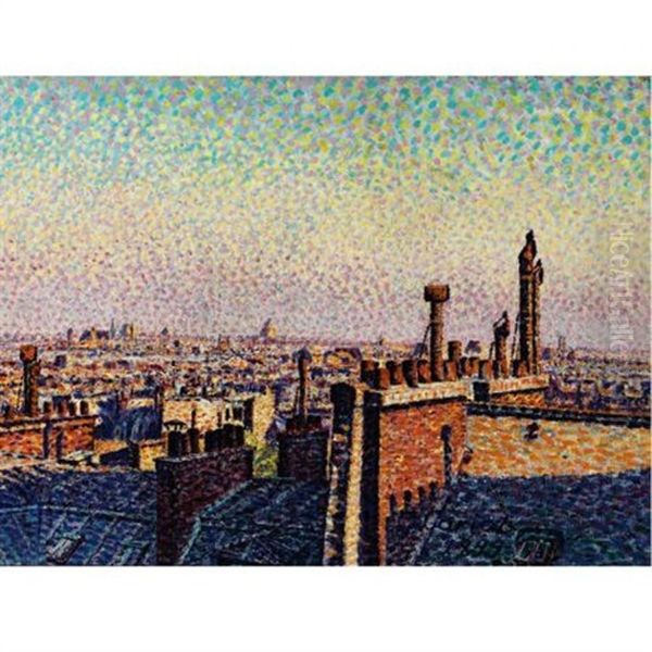 Les Toits De Paris A Midi Oil Painting by Gustave Camille Gaston Cariot