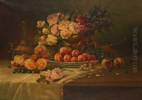 Fleurs Et Fruits Oil Painting by Max Carlier