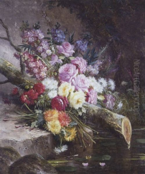 Jetee De Fleurs Oil Painting by Modeste Carlier