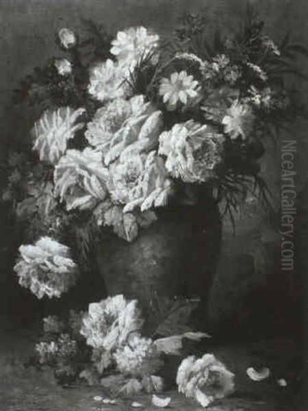 Blumenstilleben Oil Painting by Modeste Carlier