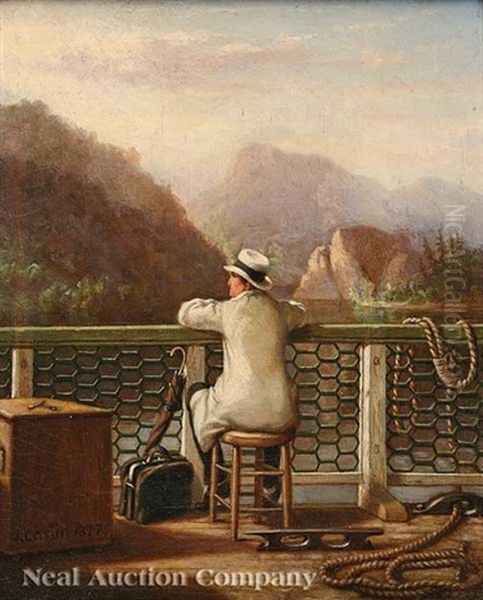 Steamship Passage On The Hudson Oil Painting by John Carlin