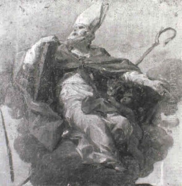 St. Augustine Ascending Oil Painting by Carlo Innocenzo Carlone