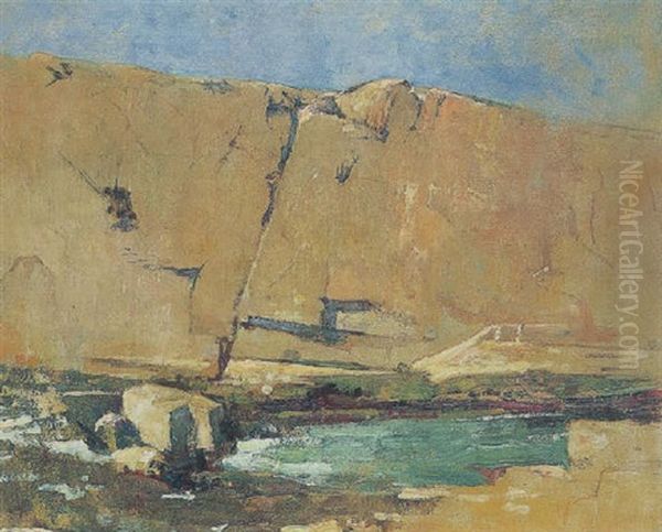 Quarry Wall Oil Painting by Emil Carlsen