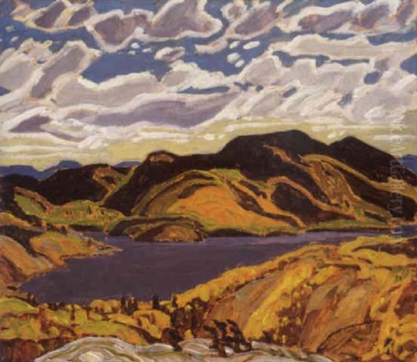 Fourd Lake In The La Cloche Hills Oil Painting by Franklin Carmichael