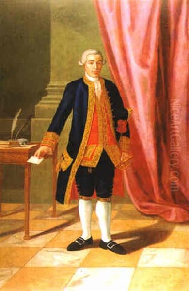 Retrato De D. Gil De Castresana Ortiz De Oribe Villata Gonzalez De Santa Cruz Oil Painting by Antonio Carnicero Mancio