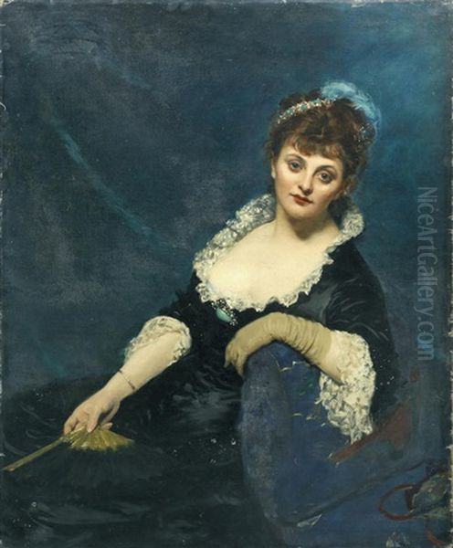 Portrait Of Mrs Harry Vane Milbank, Nee Alice Sidonie Van Den Bergh Oil Painting by  Carolus-Duran