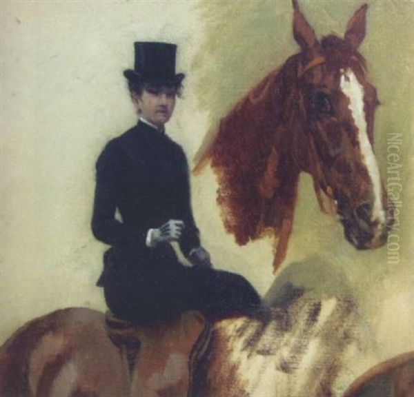 Etude Autour D'une Amazone Oil Painting by  Carolus-Duran