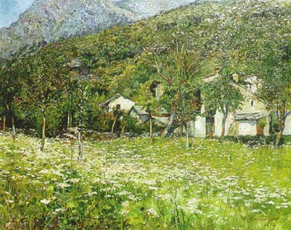 Paisaje Con Casas Oil Painting by Giovanni Battista Carpanetto