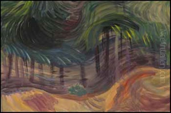 Wind In The Woods Oil Painting by Emily Carr
