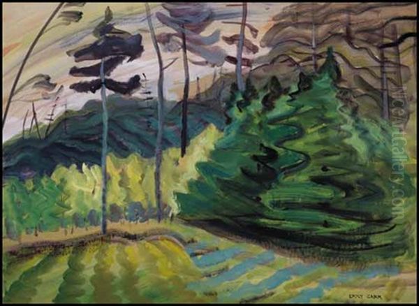 Bc Forest Oil Painting by Emily Carr