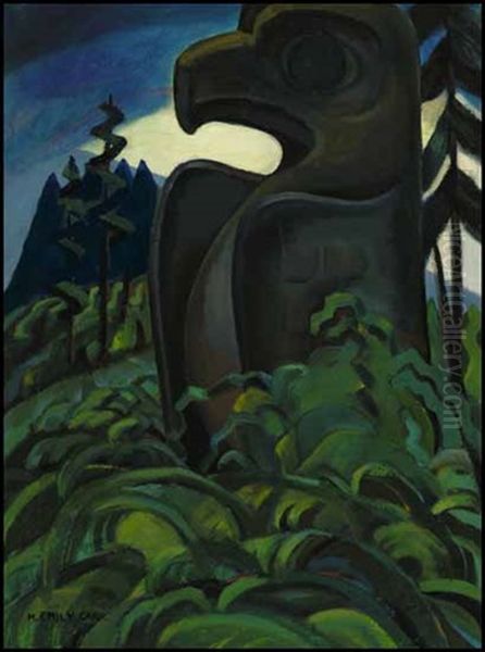 Eagle Totem Oil Painting by Emily M. Carr