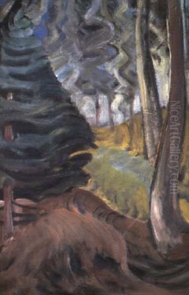 Forest Oil Painting by Emily Carr