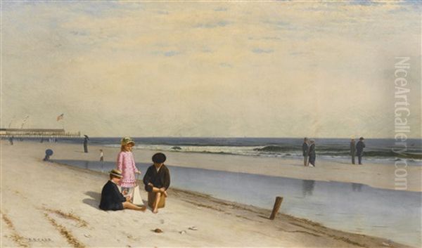 Young Sailors On Coney Island Oil Painting by Samuel S. Carr