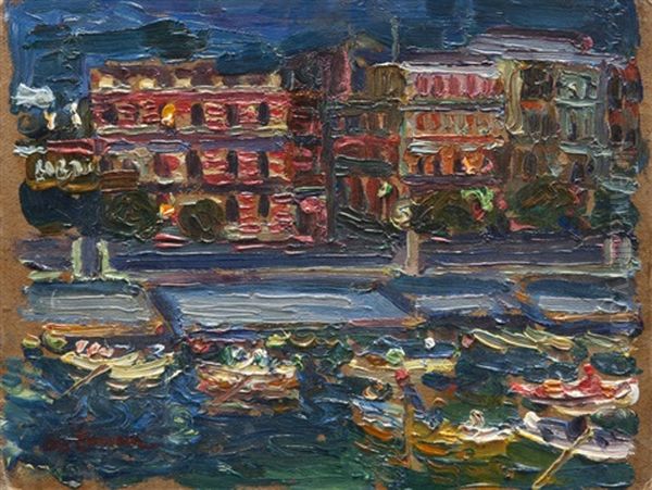 Marseille Le Port Oil Painting by Augustin Carrera