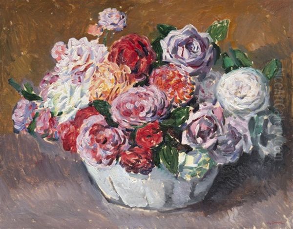 Jardiniere Fleurie Oil Painting by Augustin Carrera