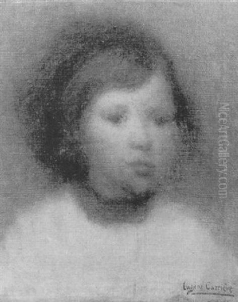 Portrait D'un Enfant Oil Painting by Eugene Carriere