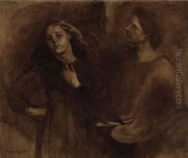 La Peinture Oil Painting by Eugene Carriere