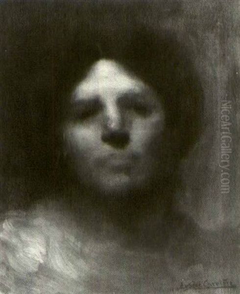 Head Of Madame Carriere Oil Painting by Eugene Carriere