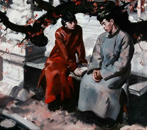 The Secret Meeting Oil Painting by Pruett Carter