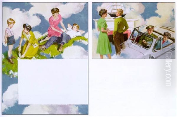 A Young Soldier Reminds A Woman Of The Life Her Son Might Have Lived Oil Painting by Pruett Carter