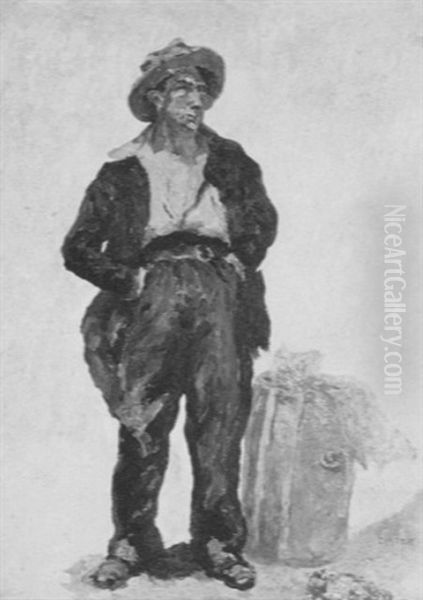 The Hobo Oil Painting by Pruett Carter