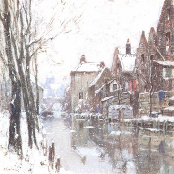 Winter Te Brugge Oil Painting by Hendrick Cassiers