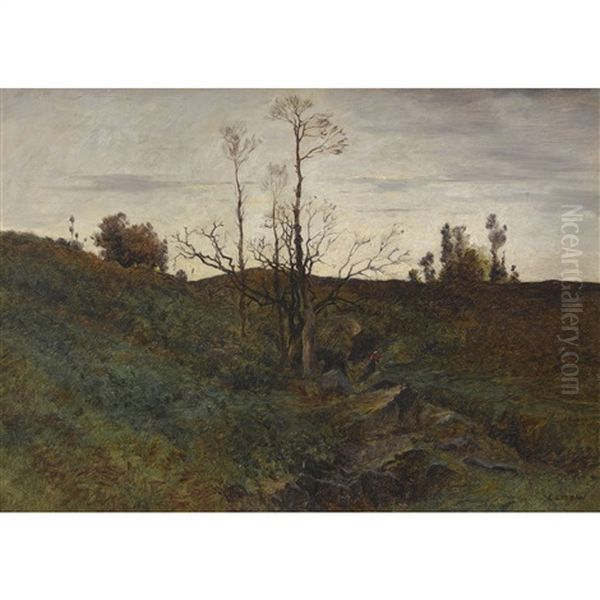 Abendstimmung Oil Painting by Gustave Eugene Castan
