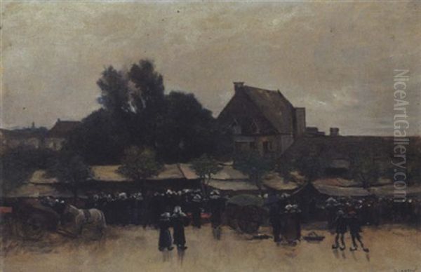 Marche Breton Oil Painting by Gustave Eugene Castan