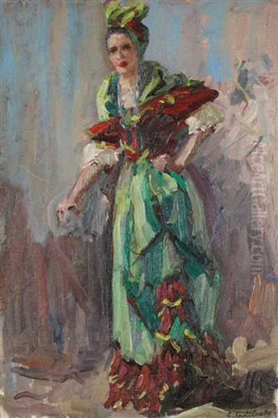 Danseuse De Flamenco Oil Painting by Claudio Castelucho Diana