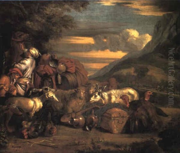 The Journey Of Jacob by Giovanni Benedetto Castiglione