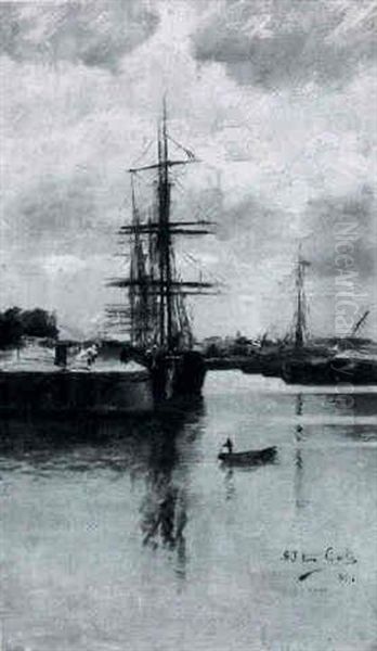 Le Port De Caen Oil Painting by Siebe Johannes ten Cate