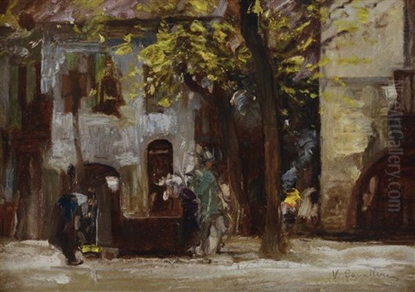 Alla Fontana Oil Painting by Vittorio Cavalleri