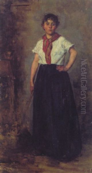 Madchen Aus Dem Piemont Oil Painting by Vittorio Cavalleri