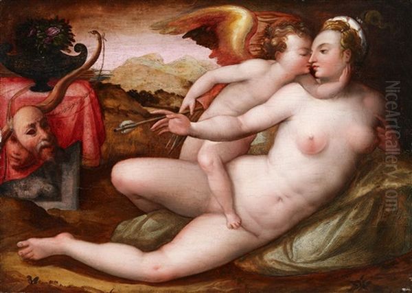 Venus Und Amor Oil Painting by Mirabello Cavalori