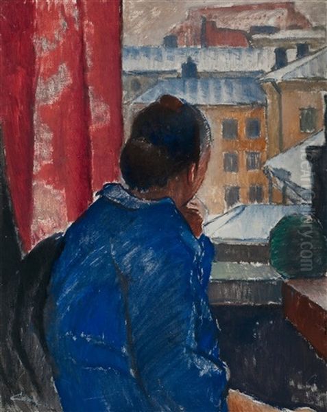 At The Window Oil Painting by Alvar Cawen