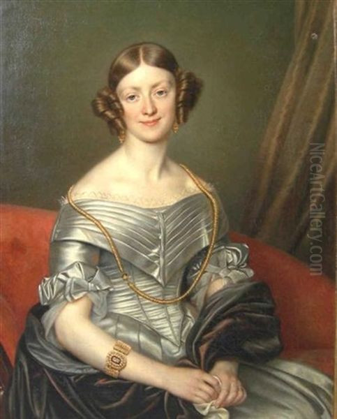 Portrait Of Jessy Macpherson Nee Young (+ James Macpherson; Pair) Oil Painting by Cornelis Cels