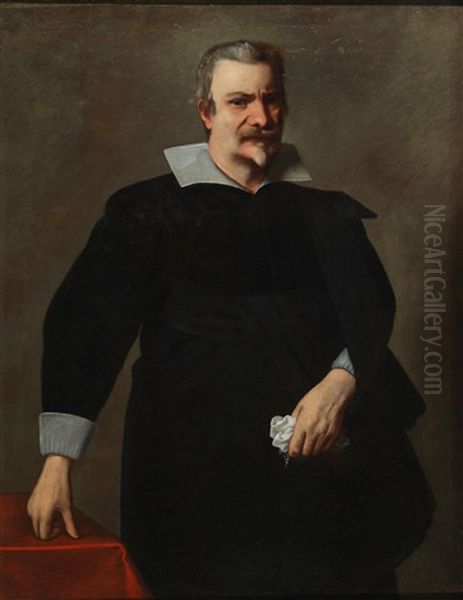 Ritratto Di Nobiluomo Con Fazzoletto Nella Mano Oil Painting by Carlo Ceresa