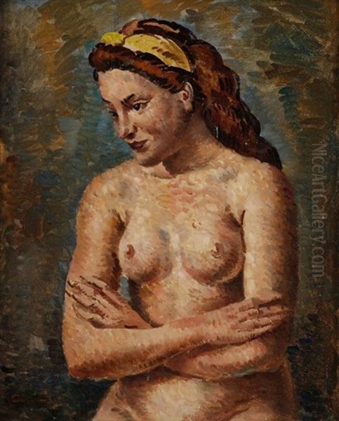 Femme Nue Assise Oil Painting by Edmond Ceria