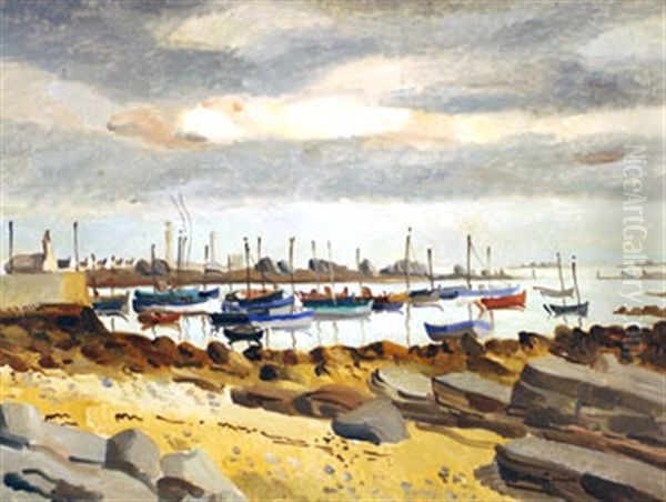 Port De Penmarc'h Oil Painting by Edmond Ceria