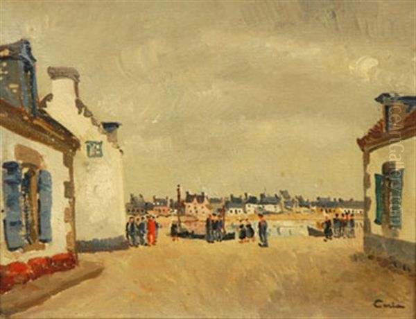 Le Guilvinec Oil Painting by Edmond Ceria