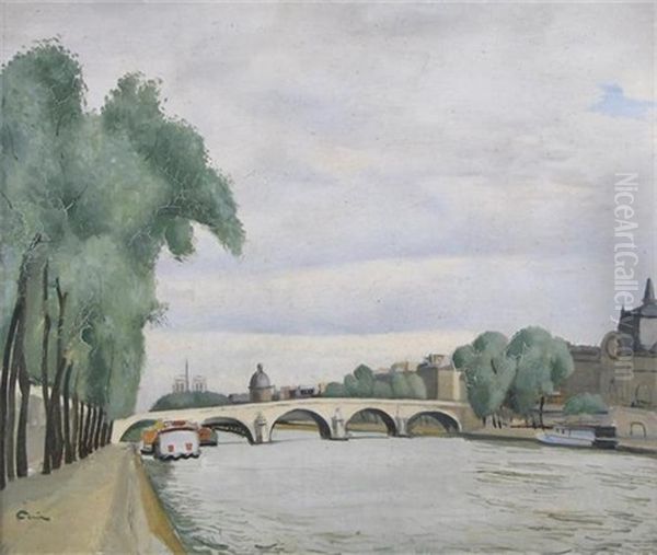 The Pont Royal Paris Oil Painting by Edmond Ceria