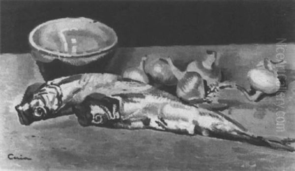 Nature Morte Aux Possions Oil Painting by Edmond Ceria