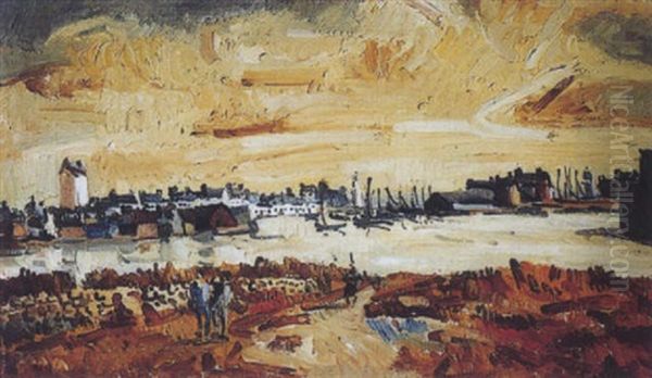 Le Port Du Guilvinec Oil Painting by Edmond Ceria