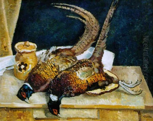 Composition Aux Faisans Oil Painting by Edmond Ceria