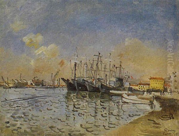 Le Port De Toulon Oil Painting by Edmond Ceria
