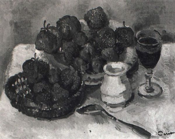 Nature Morte Aux Fraises Oil Painting by Edmond Ceria
