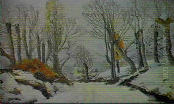 Paysage De Neige Oil Painting by Edmond Ceria