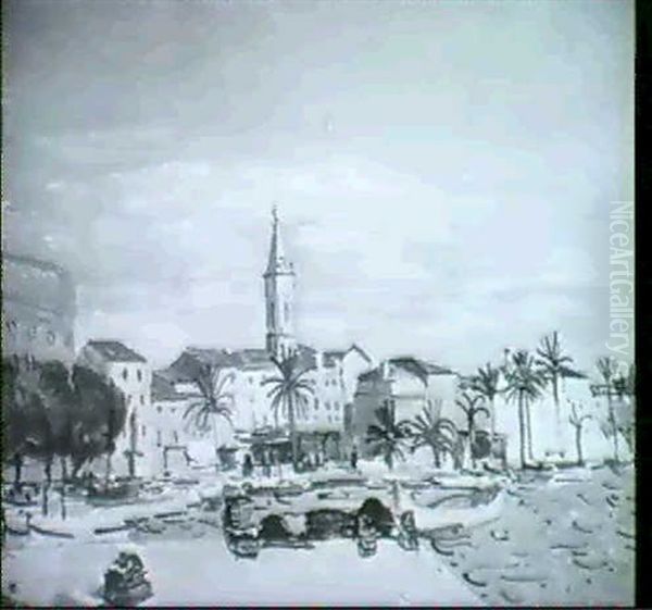 Le Village Au Bord De La Mer Oil Painting by Edmond Ceria